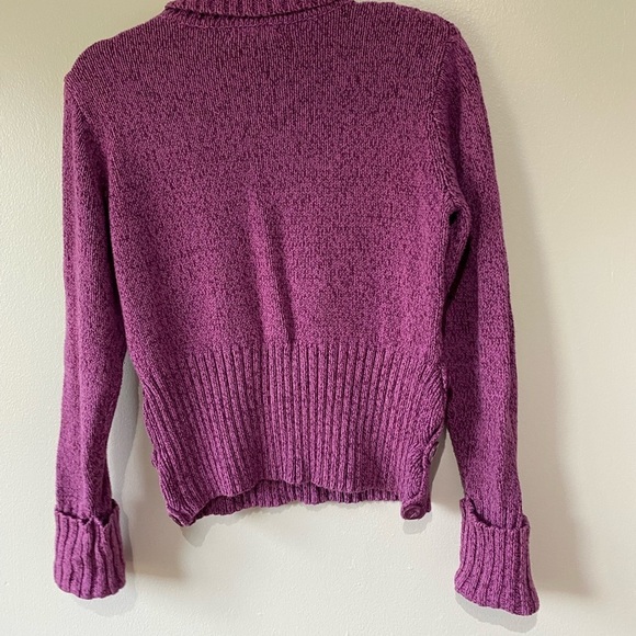 Apt 9 Cable Knit Purple Sweater Turtleneck - Picture 7 of 7